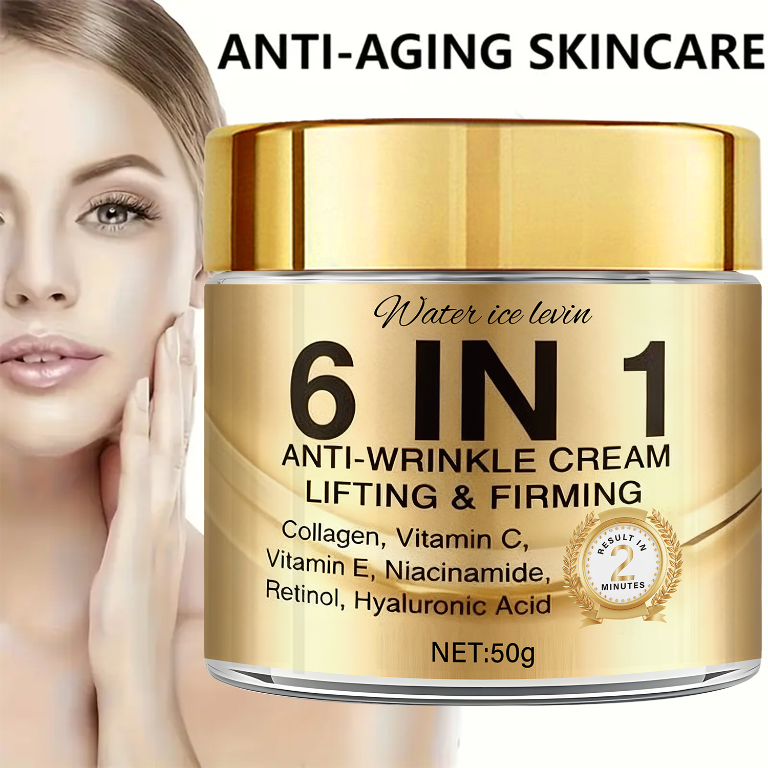 Skincare Vitamin C - 6-In-1 Anti-Wrinkle Cream. Lifts Firms Smooths