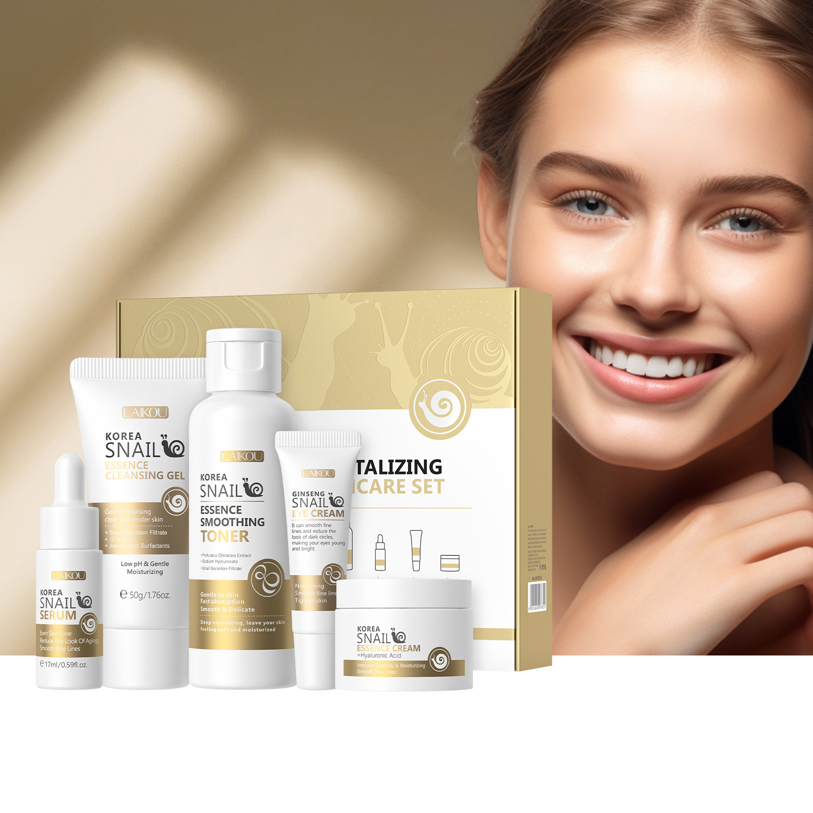 Skincare Vitamin C - 5pcs Boxed Korea Snail Skin Care