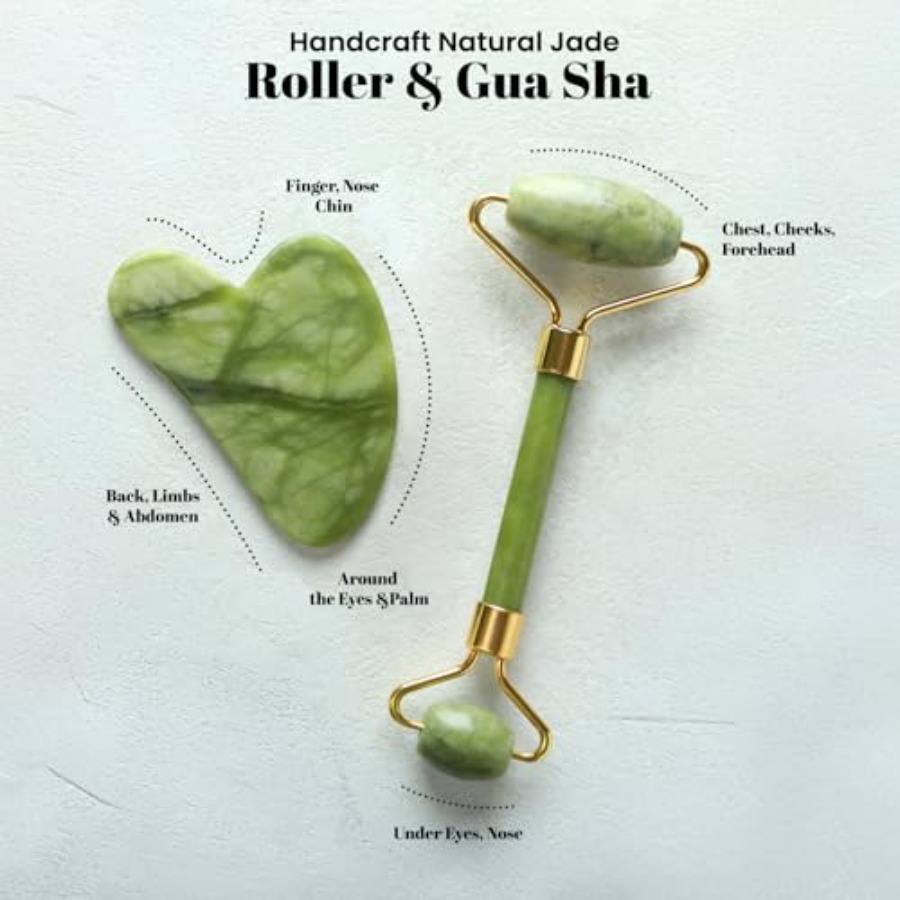 Gua Sha Facial Tools and Jade  - Skincare Routine 评论和价格