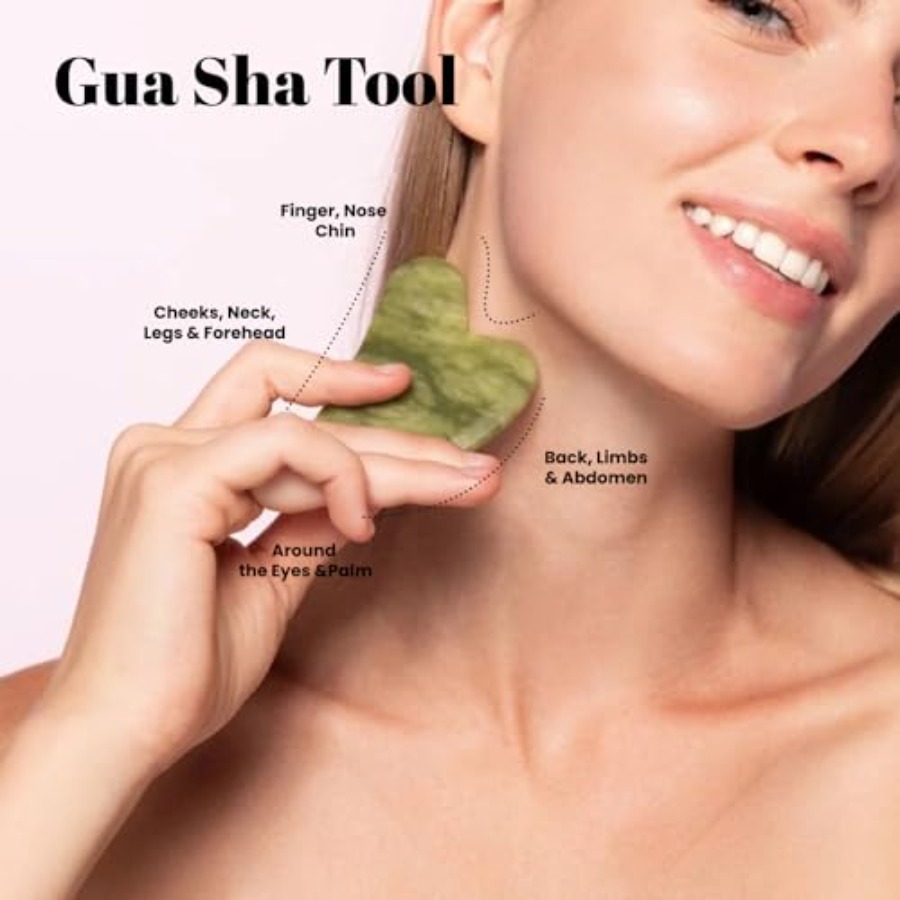 Gua Sha Facial Tools and Jade  - Skincare Routine 评论和价格
