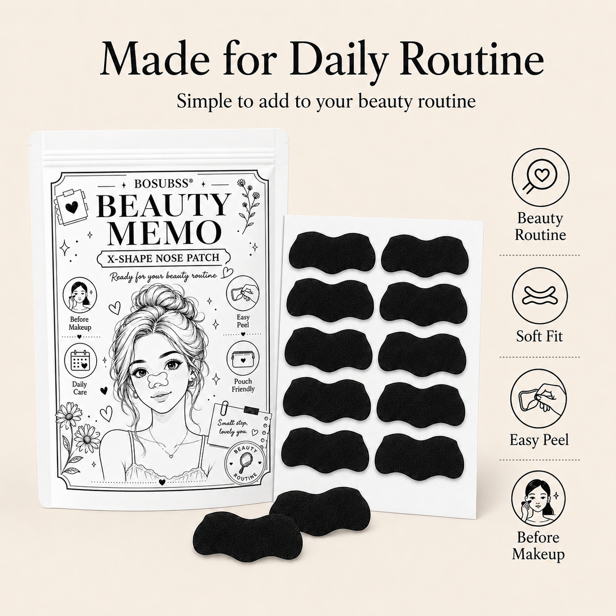 20/30Pcs Charcoal Nose Care St - Skincare Routine 评论和价格