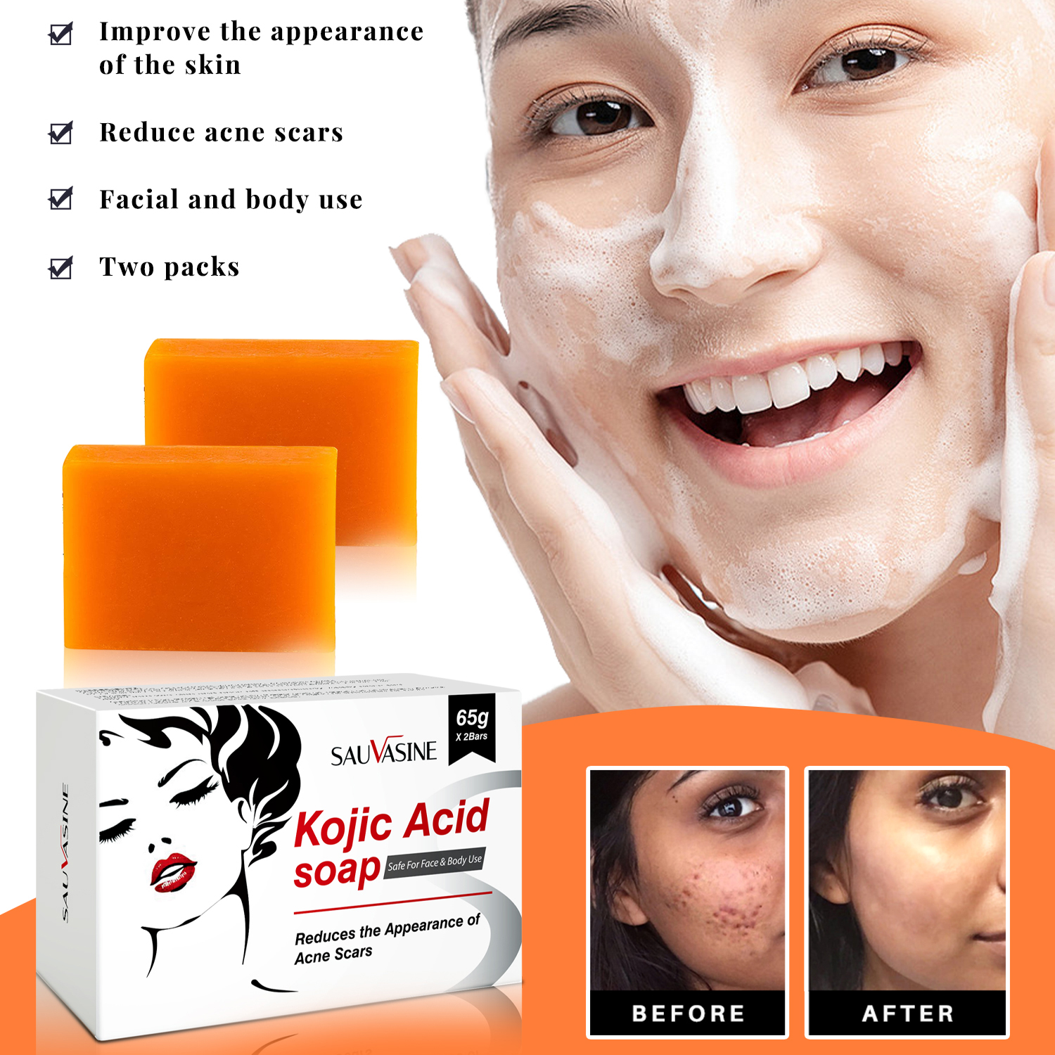 Kojic Acid Glow Soap Facial De - Skincare X2 评论和价格