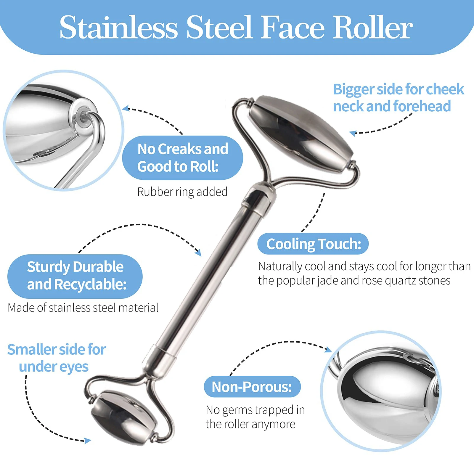 1/3 Piece Ice Face Roller Faci - Skincare Routine 评论和价格