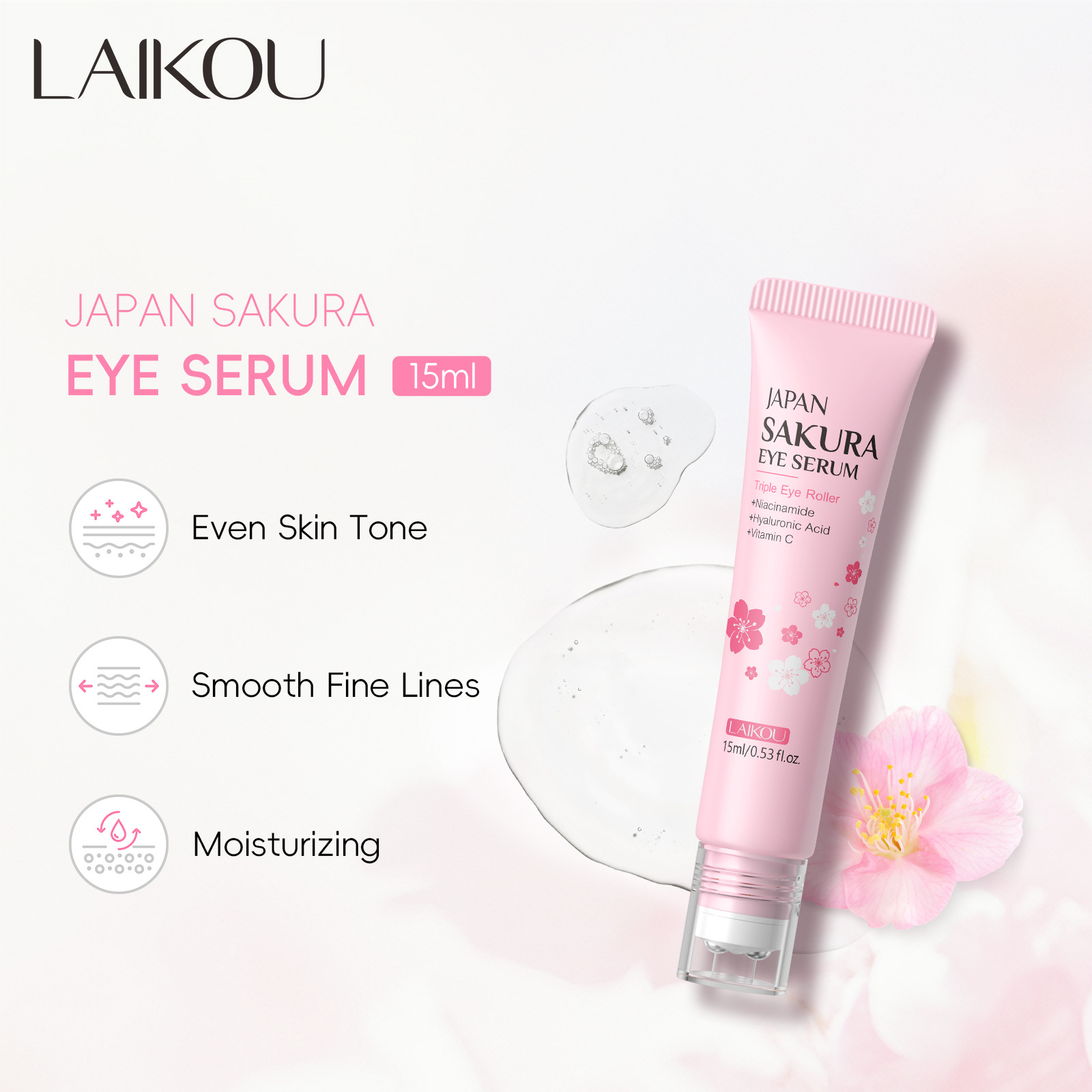 LAIKOU Japan Sakura Eye Serum  - Caffeine Eye Serum 评论和价格